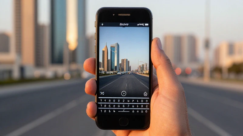 Teléfono BlackBerry con fondo borroso de Bahrein