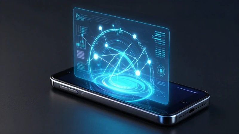 Smartphone holográfico con iluminación cinematográfica