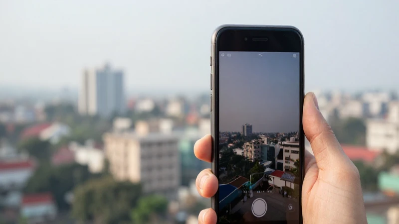 Guía Completa de APN Bangladesh Teletalk Internet Settings 3 Smartphone iOS con Dhaka desenfocada e iluminación suave
