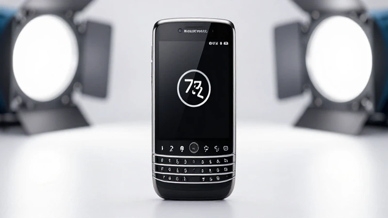Producto BlackBerry iluminado con fondo difuminado
