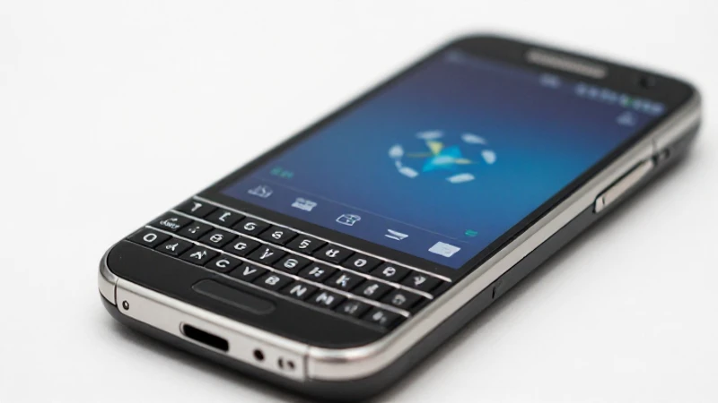 Fotografía limpia de un BlackBerry con luz suave