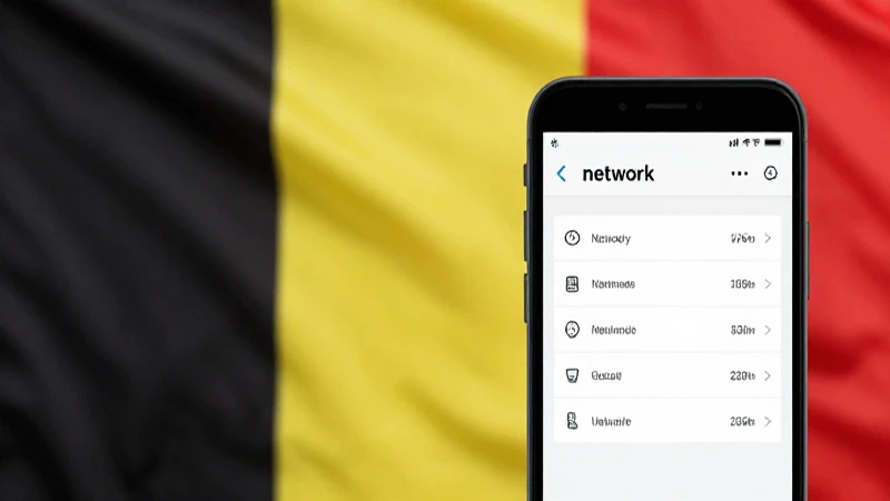 Teléfono muestra ajustes con bandera belga suavemente
