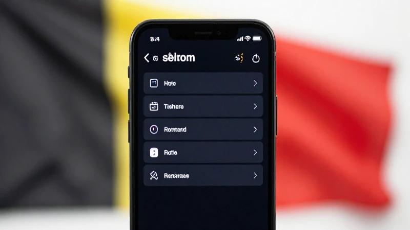 Smartphone con menú ajustes y fondo borroso