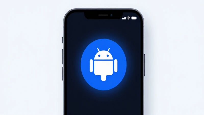 Smartphone Android con icono azul suave