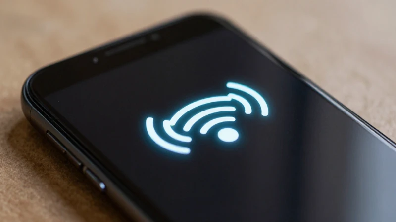 Teléfono Android con señal luminosa cerca