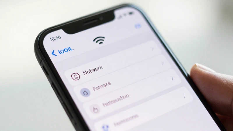 Teléfono muestra configuración de red e intensidad
