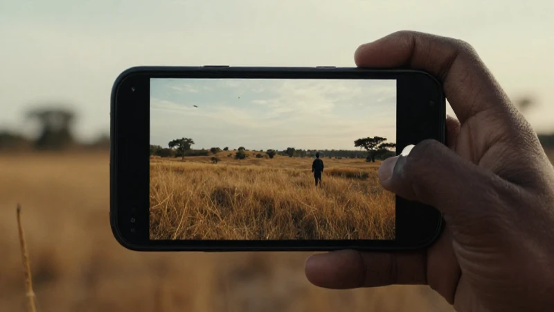 Teléfono africano, iluminación cinematográfica, poca profundidad