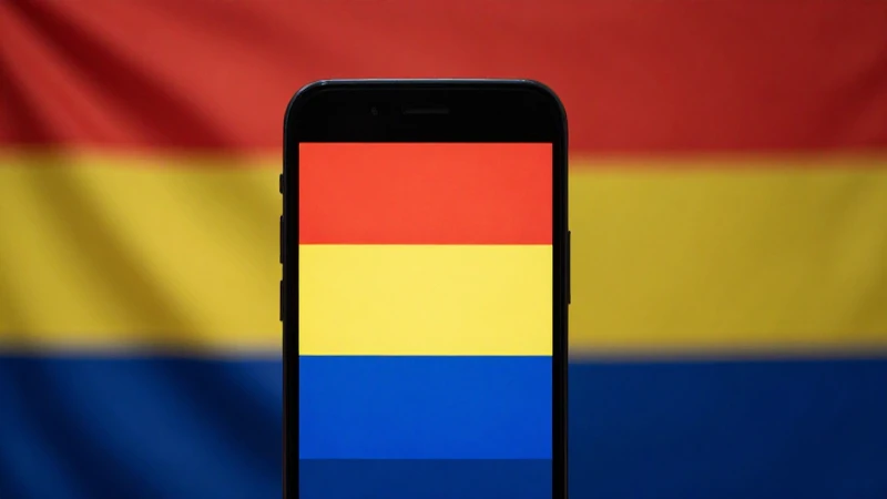 Smartphone Android con bandera boliviana al fondo