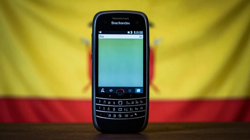 Teléfono BlackBerry con fondo de bandera boliviana