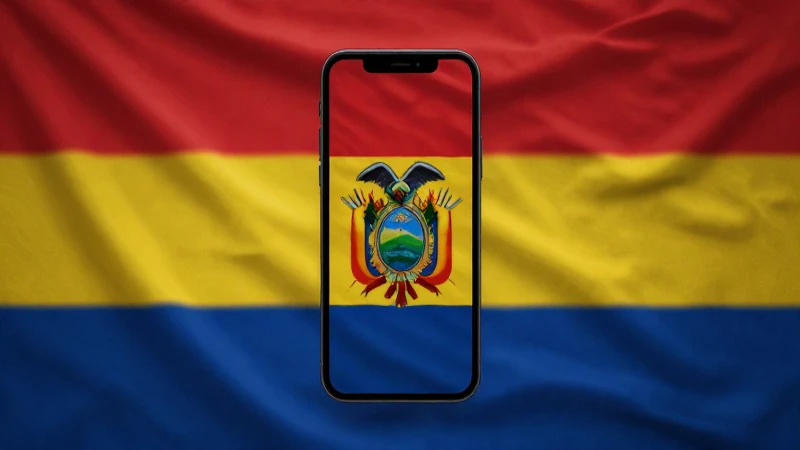 Teléfono iPhone con fondo de bandera boliviana