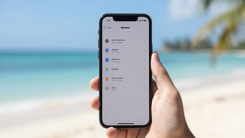 Pantalla de móvil, playa caribeña y sol