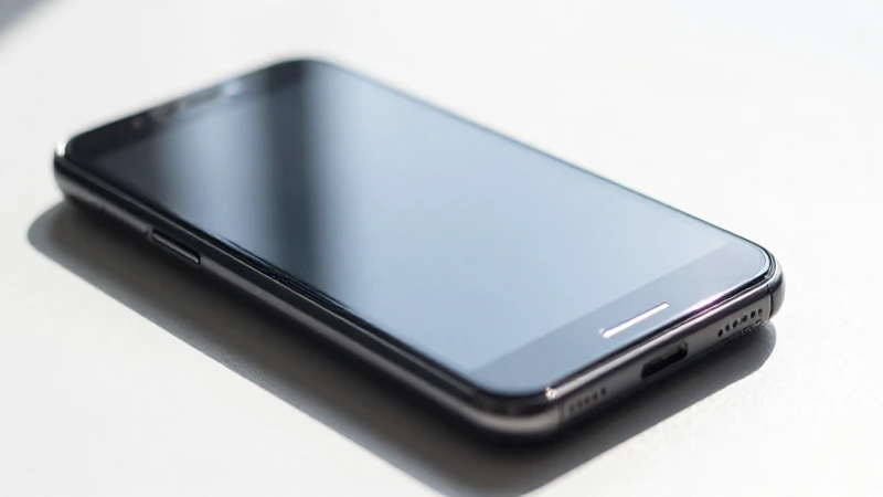 Smartphone Android, luz brillante, enfoque superficial