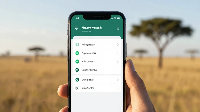 Teléfono muestra ajustes con paisaje cálido