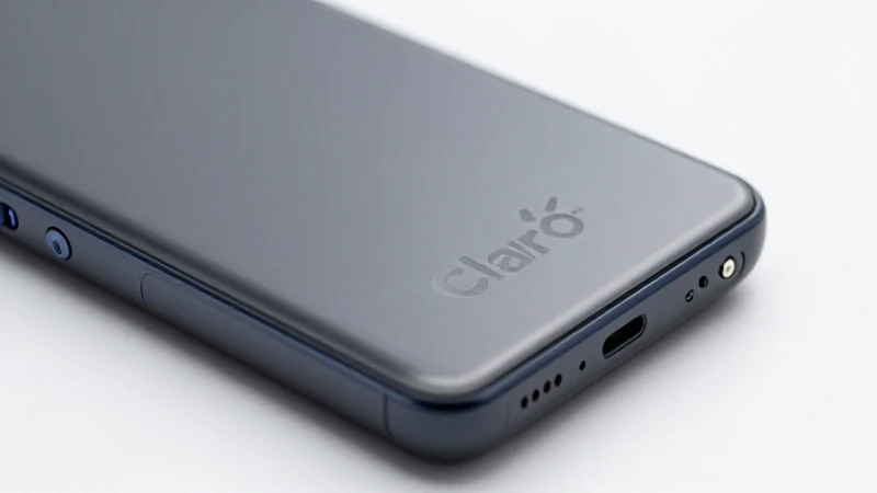 Dispositivo Android con logotipo de Claro, moderno