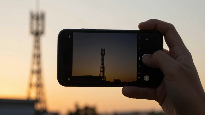 Pantalla móvil al atardecer con fondo bokeh