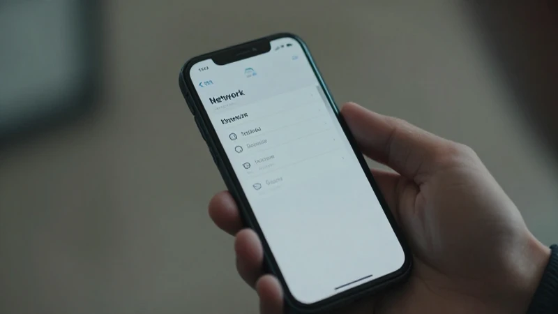 Pantalla del móvil muestra ajustes de red
