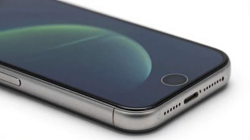 Primer plano borroso, iPhone con señal suave