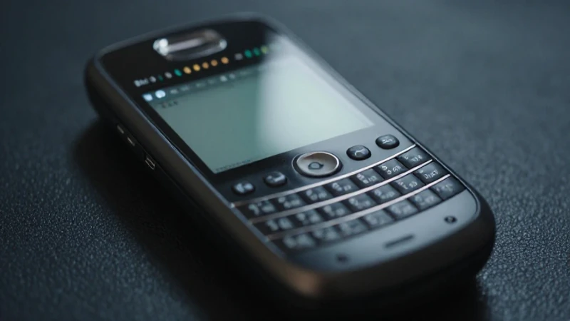 Primer plano cinematográfico del teléfono BlackBerry