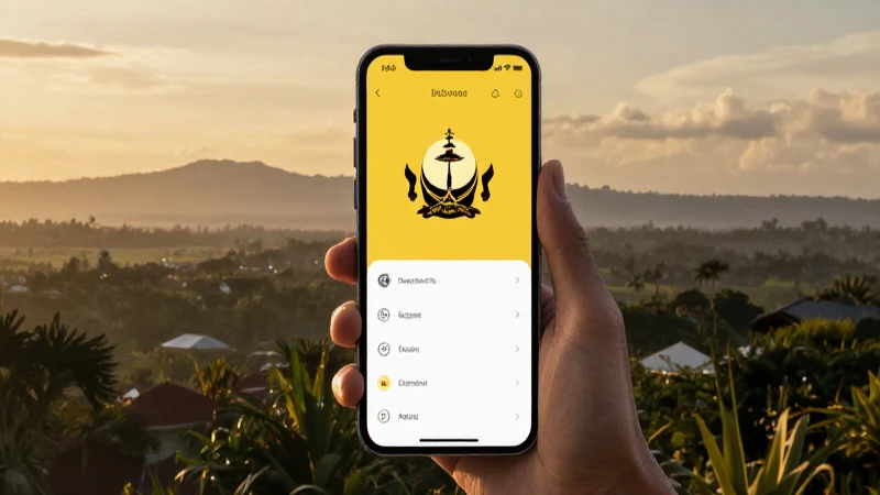 Guía Completa sobre APN Brunei DSTCom APN Settings 4 Paisaje bruneano con interfaz configurada cálidamente