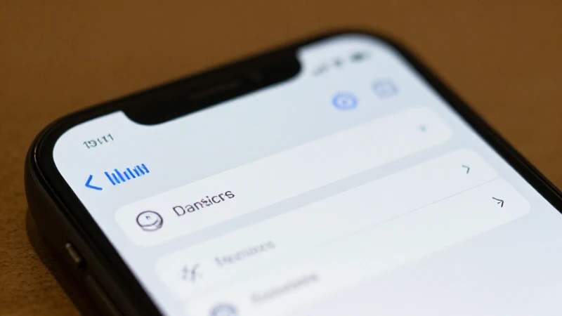 Smartphone muestra ajustes con iluminación cálida