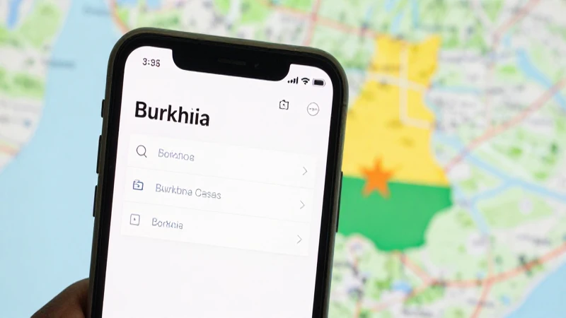 Smartphone muestra ajustes con mapa africano