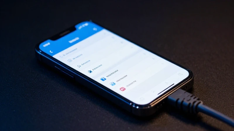 Smartphone muestra ajustes de red difusamente