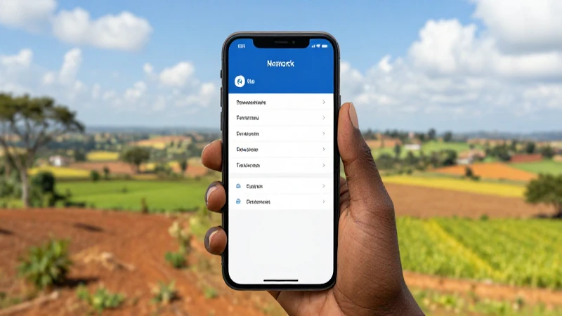 Teléfono muestra red con paisaje africano