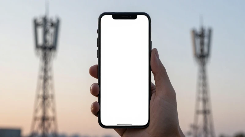 Smartphone iluminado con fondo difuminado