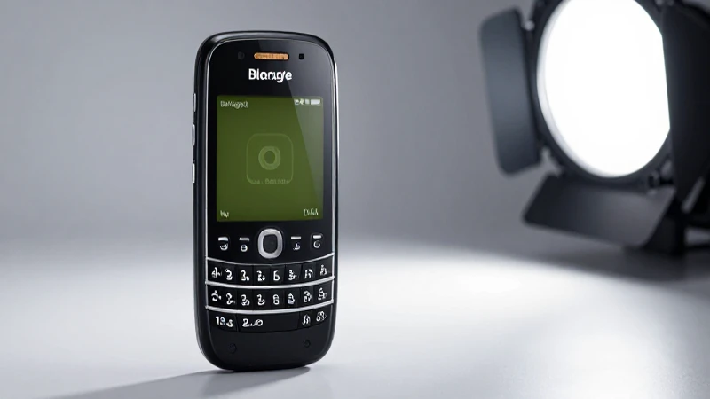 Teléfono Blackberry con señal naranja y luz suave