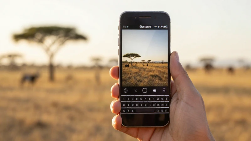 Teléfono Blackberry, sabana dorada, enfoque suave