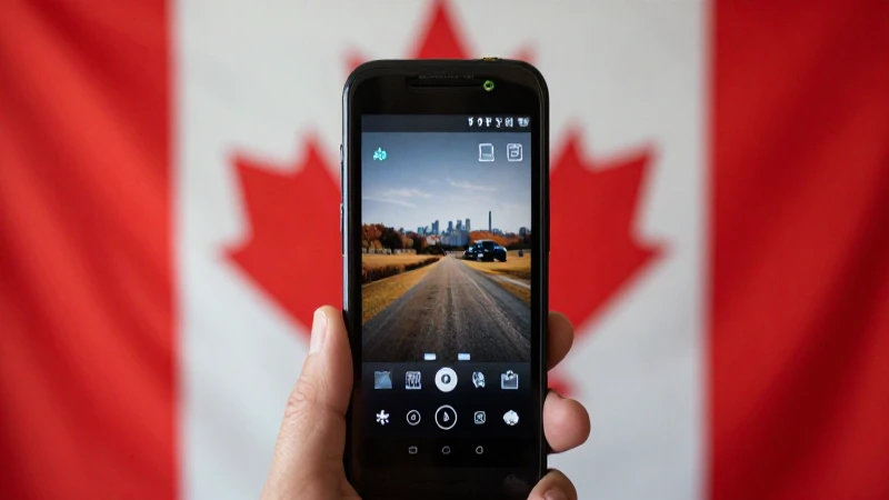Teléfono HTC iluminado con bandera canadiense sutil