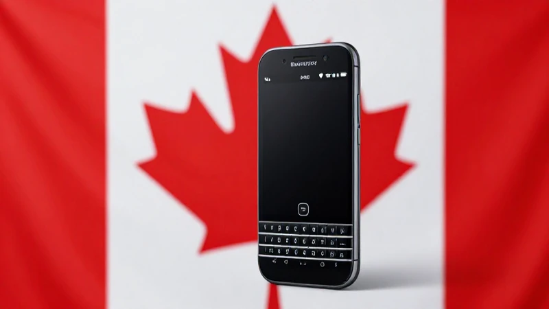 Celular BlackBerry, fondo canadiense, iluminación suave