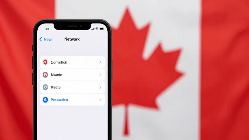Teléfono inteligente mostrando ajustes con fondo canadiense