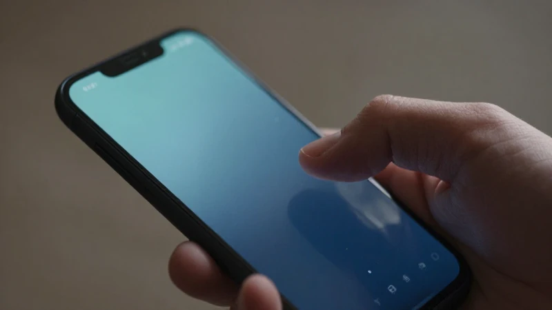 Teléfono Android en uso, luz suave