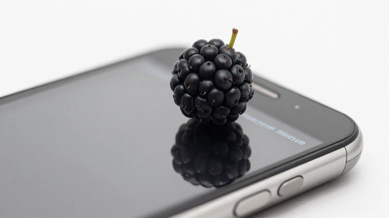 Primer plano de Blackberry con señal débil