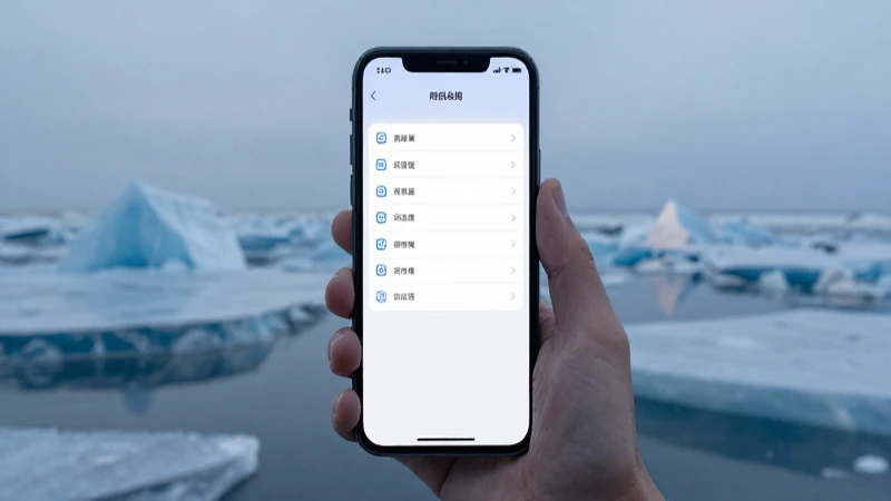 Smartphone con ajustes, fondo helado y suave luz