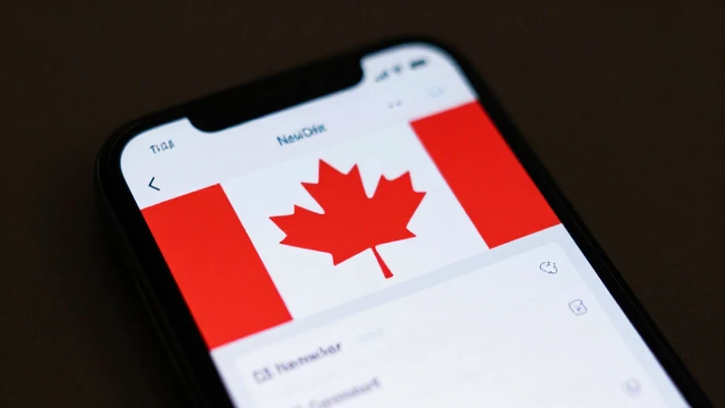 Teléfono muestra ajustes con bandera canadiense