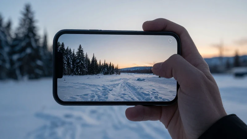 Paisaje nevado canadiense con móvil cinematográfico