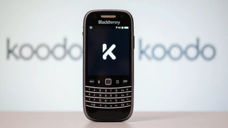 Teléfono BlackBerry sobre fondo suave y difuminado