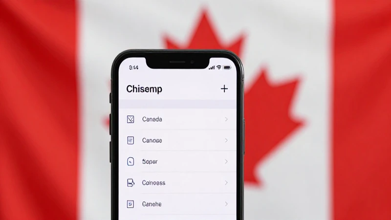 Celular muestra ajustes con fondo canadiense