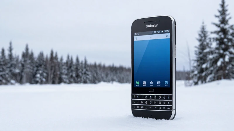 Paisaje nevado canadiense con BlackBerry realista
