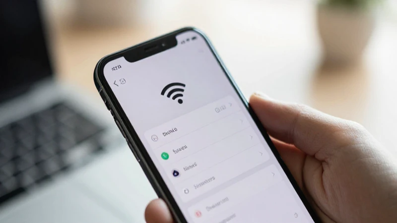 Teléfono muestra ajustes de red y Wi-Fi
