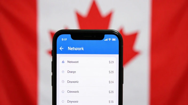 Smartphone muestra ajustes con fondo canadiense