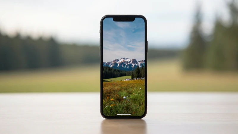 Un iPhone sobre la mesa, fondo borroso