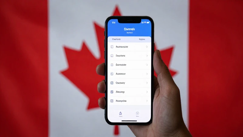 Smartphone con ajustes, fondo canadiense y luz suave