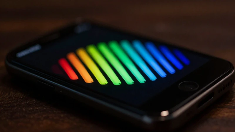 Celular Android, enfoque cinematográfico e iluminación vibrante