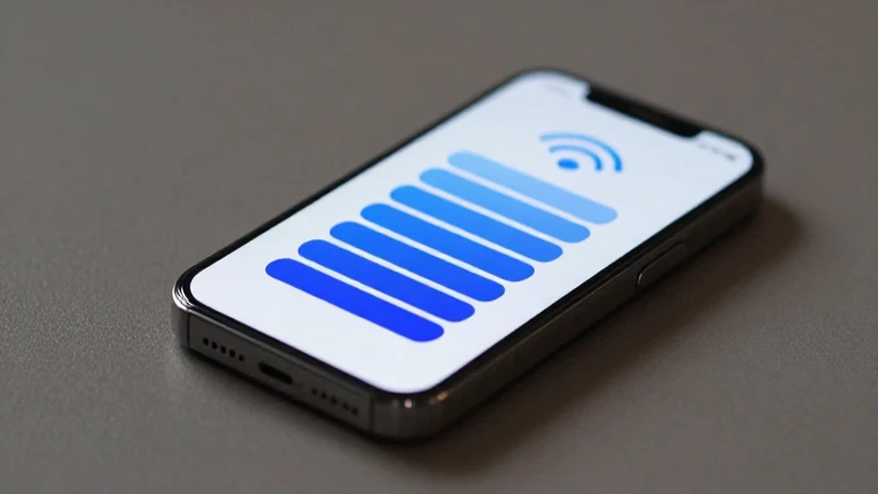 Smartphone enfocado con señal inalámbrica visible