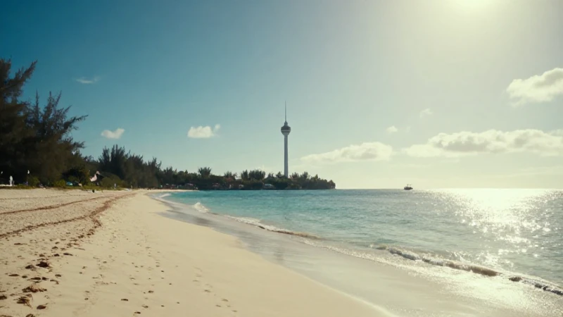Playa caribeña bajo luz brillante cinematográfica