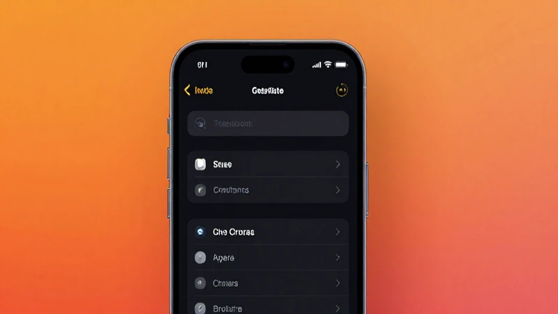Pantalla de ajustes con fondo naranja brillante