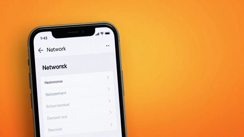 Teléfono móvil con ajustes y fondo naranja